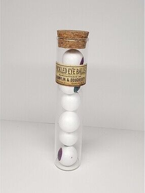 Happy Halloween Eyeball Test Tube - 6 Fake Eyeballs - Spooky Halloween Decoratio